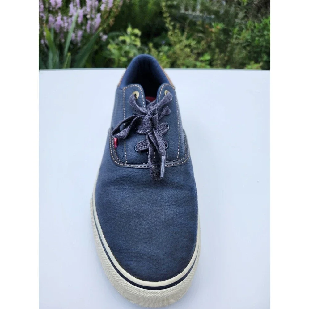 Levis Shoes Mens Size 10 Navy Brown Perforated Low Top Casual Sneakers Comfort